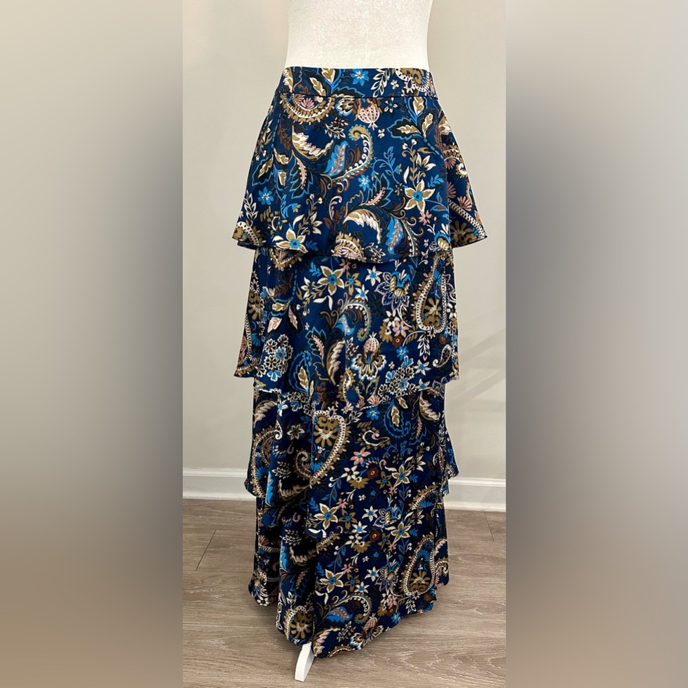 Skies Are Blue Paisley Floral Maxi Skirt